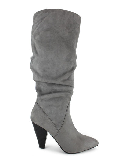 ZIGI SOHO Womens Gray Cushioned Saysana Zip-Up Dress Slouch Boot 6.5