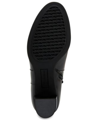 GIANI BERNINI Womens Black Logo Hardware Strap Detail Padded Slip Resistant Artemyss Almond Toe Block Heel Zip-Up Heeled Boots M