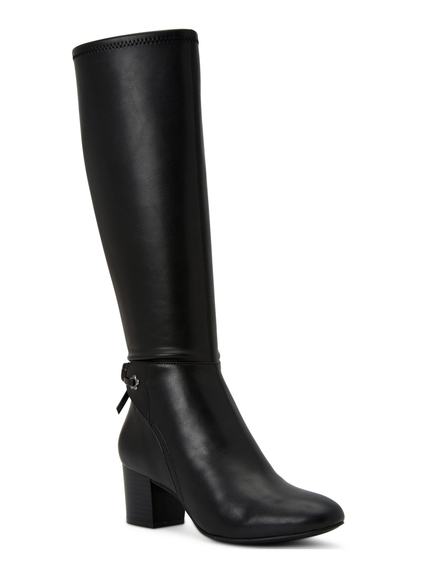 CHARTER CLUB Womens Black Bow Accent Almond Toe Block Heel Zip-Up Dress Boots 8.5