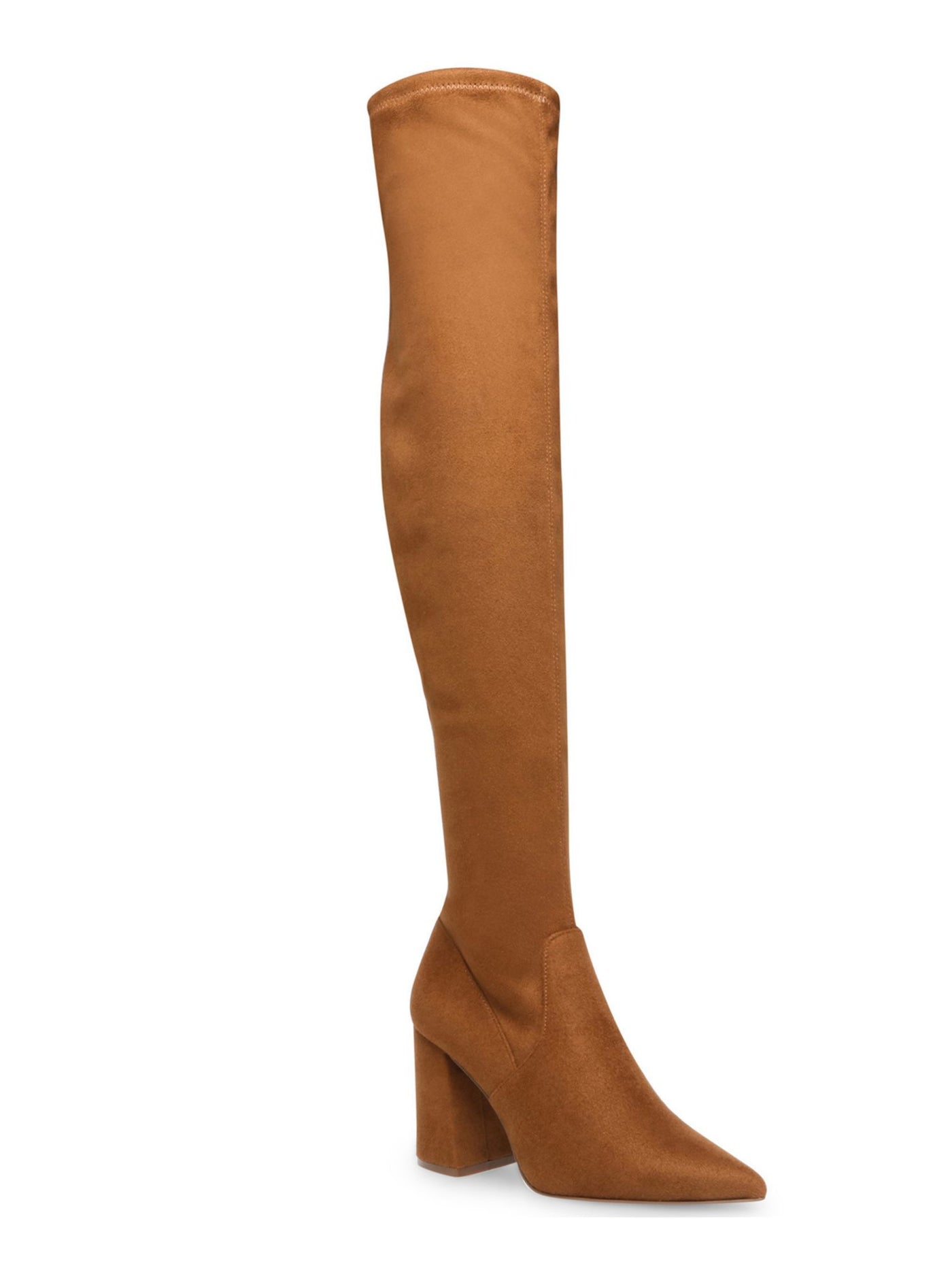 STEVE MADDEN Womens Brown Pointed Toe Block Heel Zip-Up Dress Boots 9