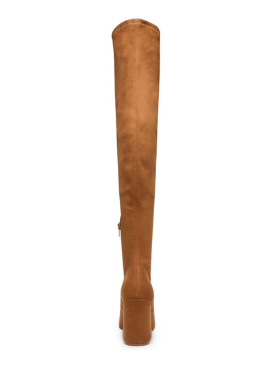 STEVE MADDEN Womens Brown Pointed Toe Block Heel Zip-Up Dress Boots 9