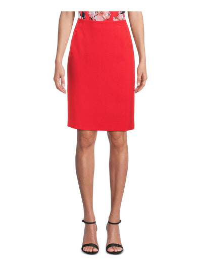 KASPER Womens Red Above The Knee Wear To Work A-Line Skirt Petites 12P