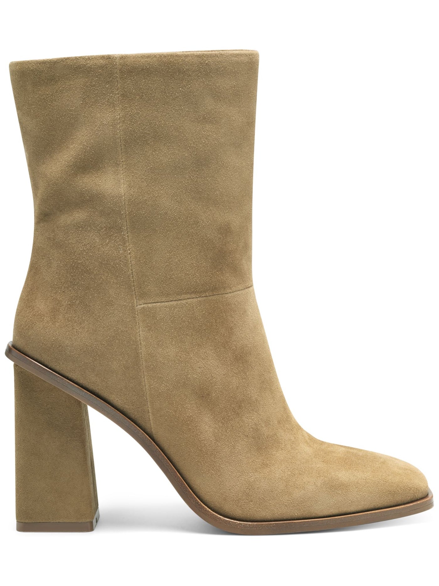 VINCE CAMUTO Womens Brown Split Toe Block Heel Zip-Up Leather Dress Boots 11