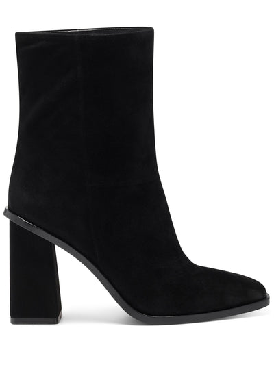 VINCE CAMUTO Womens Black Dantania Square Toe Block Heel Zip-Up Leather Dress Booties 6 M