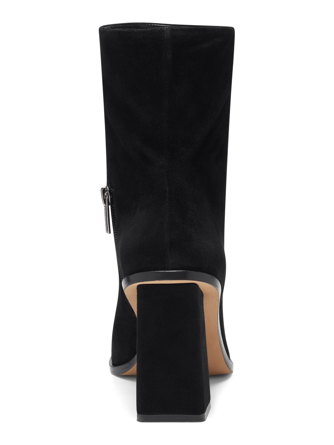 VINCE CAMUTO Womens Black Dantania Square Toe Block Heel Zip-Up Leather Dress Booties 6.5 M
