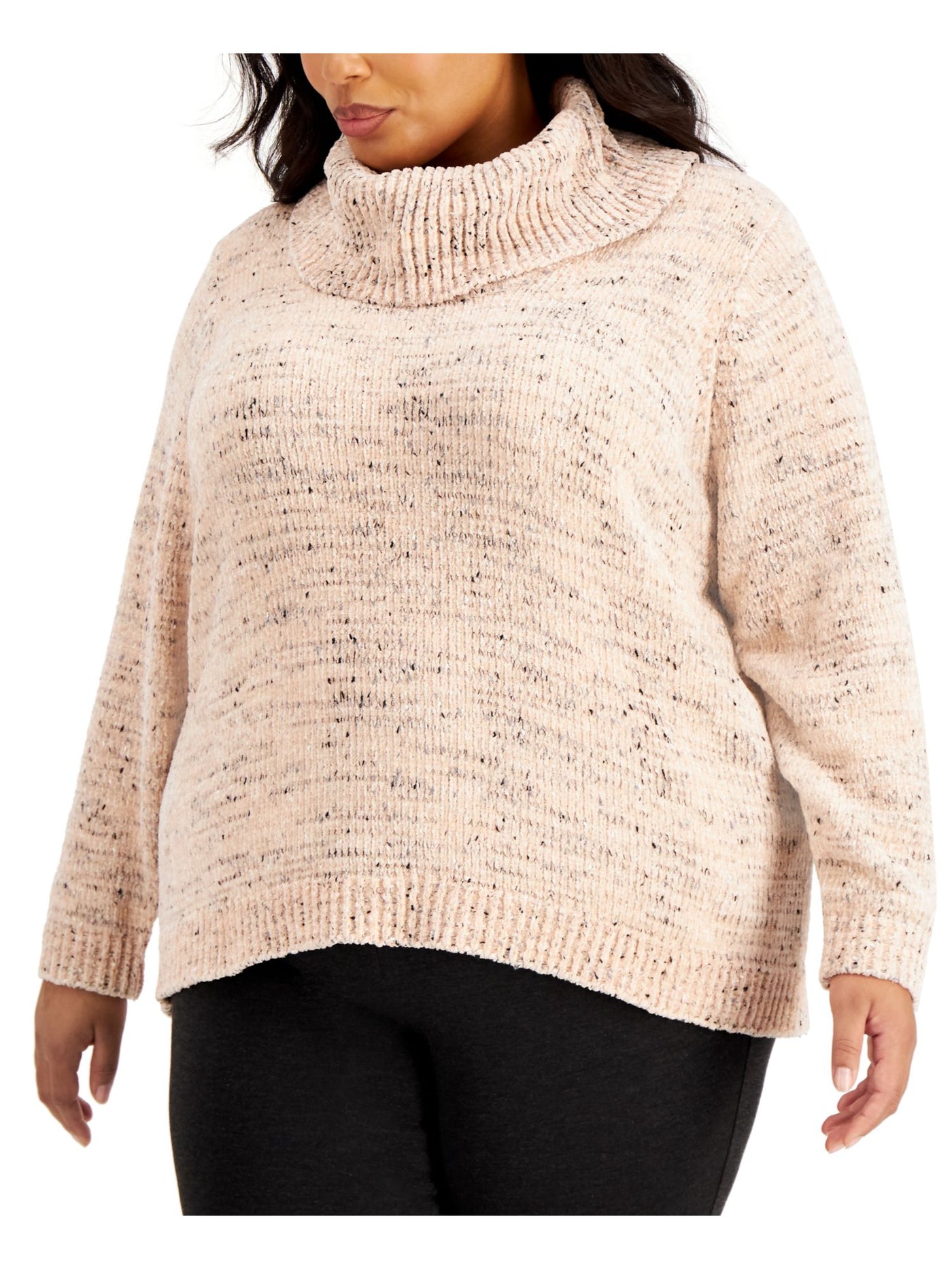 CALVIN KLEIN Womens Long Sleeve Cowl Neck Sweater