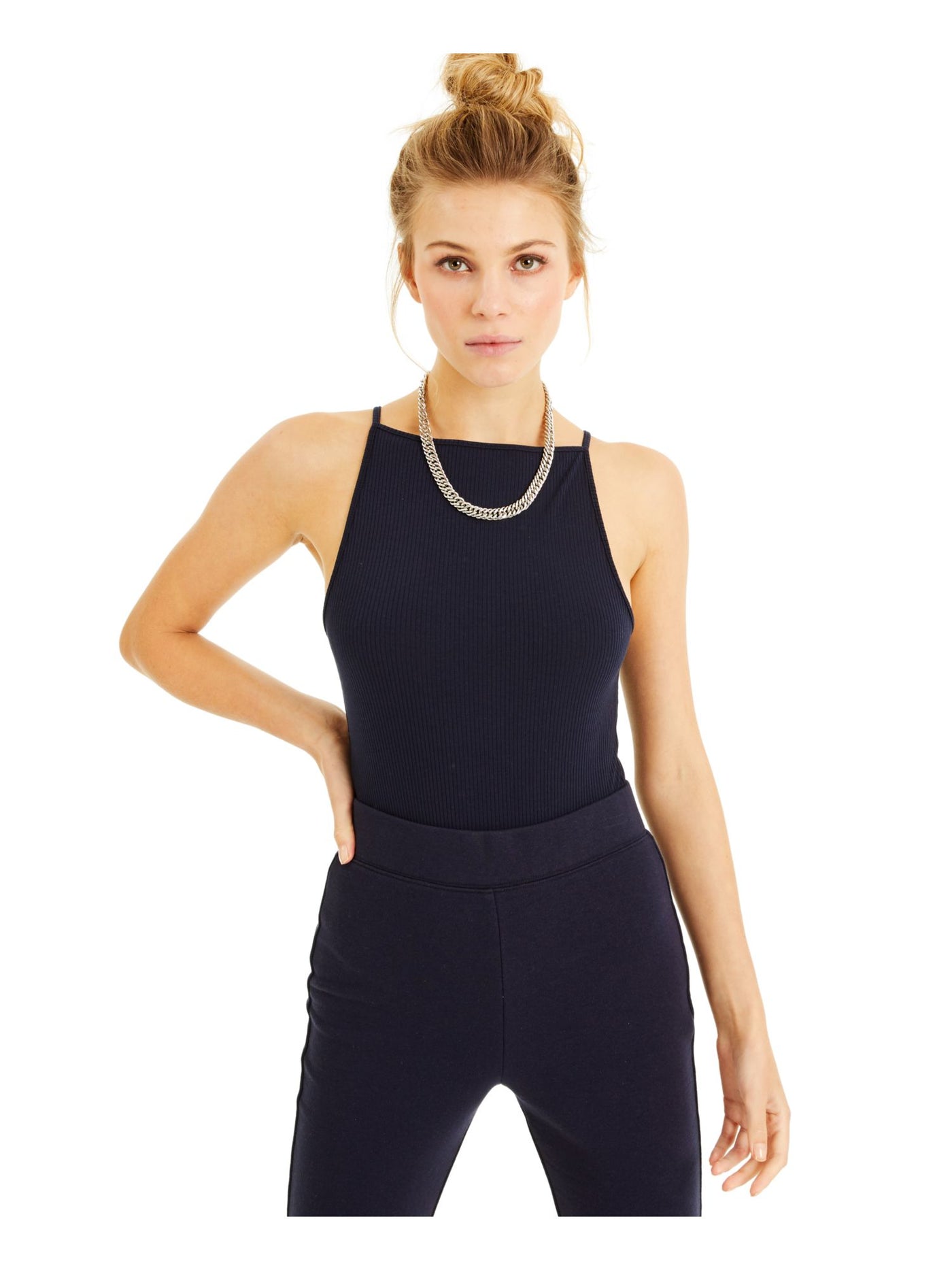 INC Womens Navy Bodysuit M