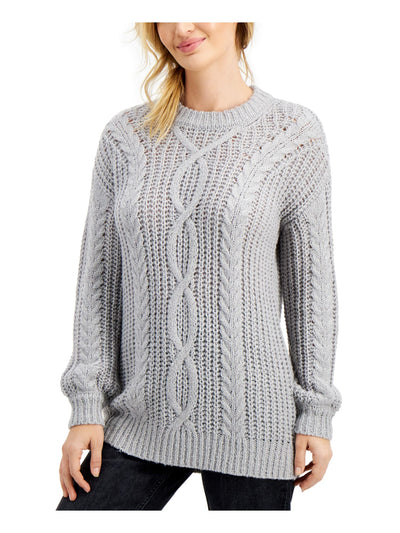 wynter Womens Gray Long Sleeve Crew Neck Sweater L