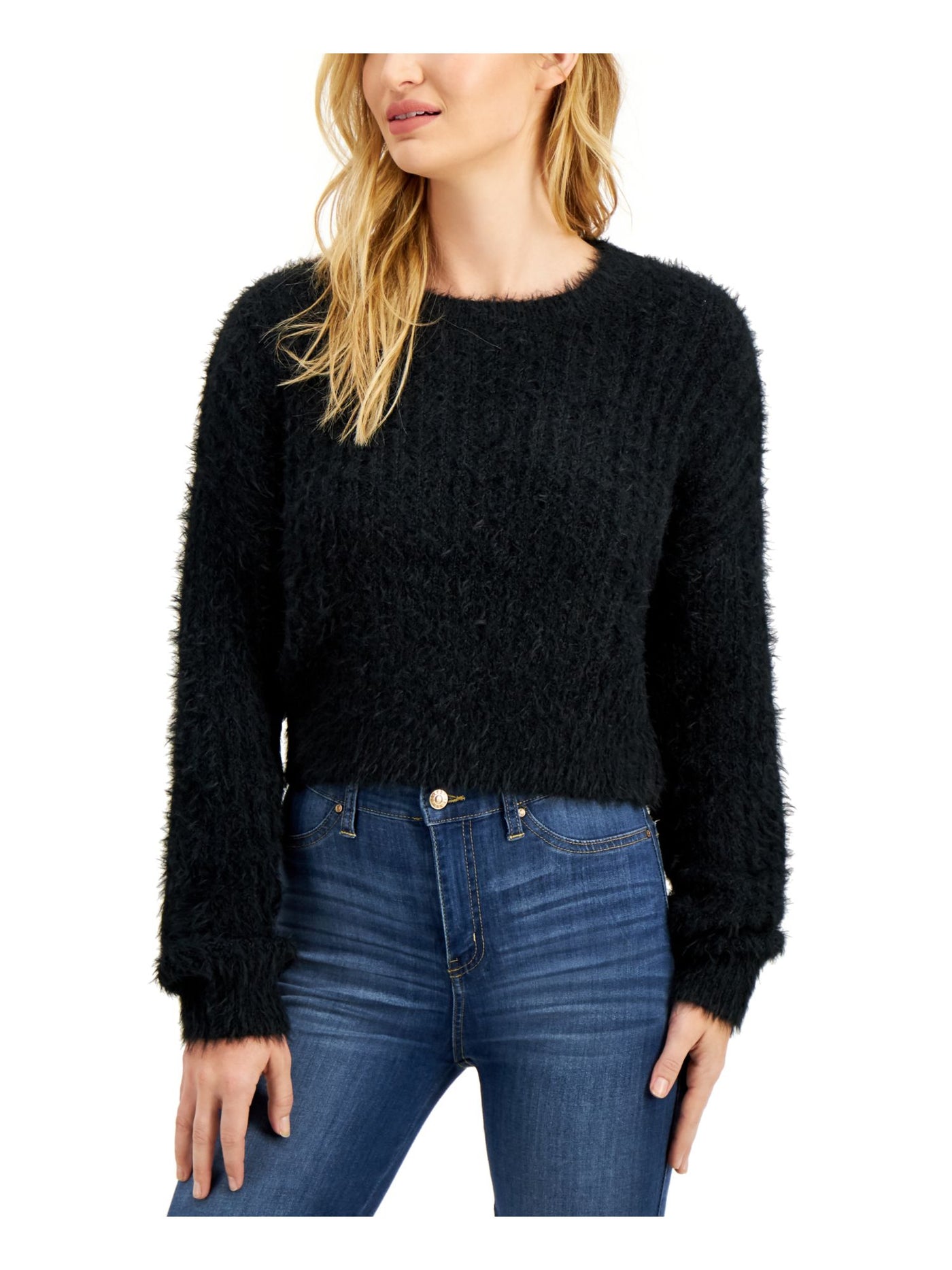 SUN+ MOON Womens Black Long Sleeve Sweater L