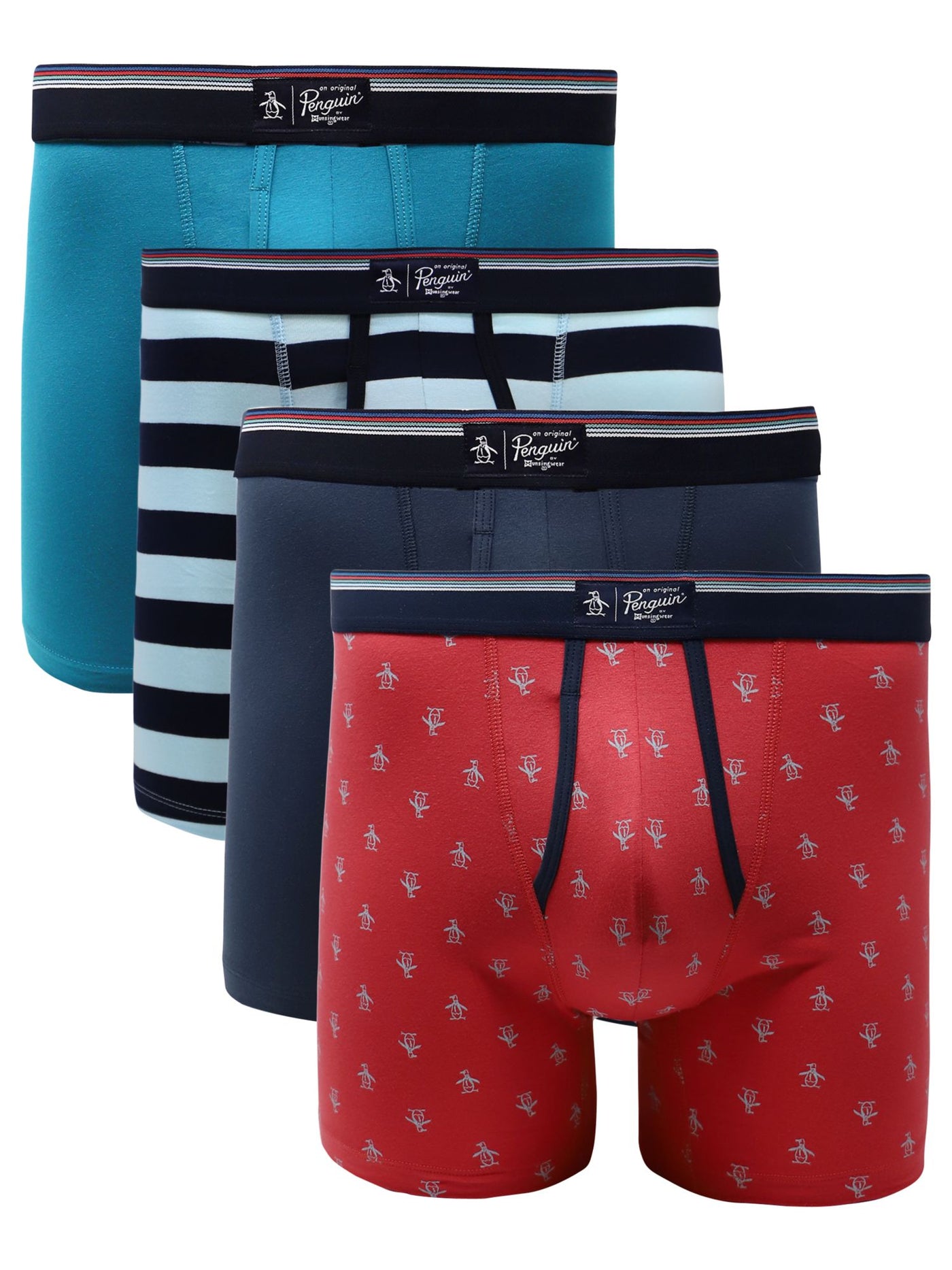 PENGUIN Intimates 4 Pack Navy Boxer Brief Underwear L