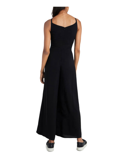 ROYALTY Womens Black Sleeveless V Neck Evening Wide Leg Jumpsuit S