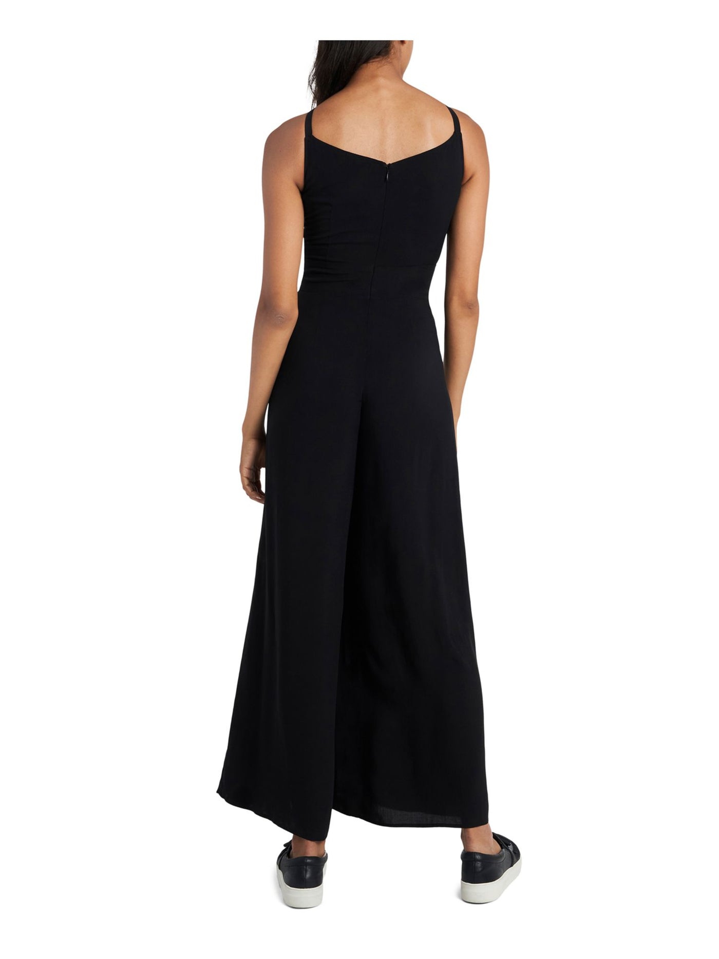 ROYALTY Womens Black Sleeveless V Neck Evening Wide Leg Jumpsuit XS