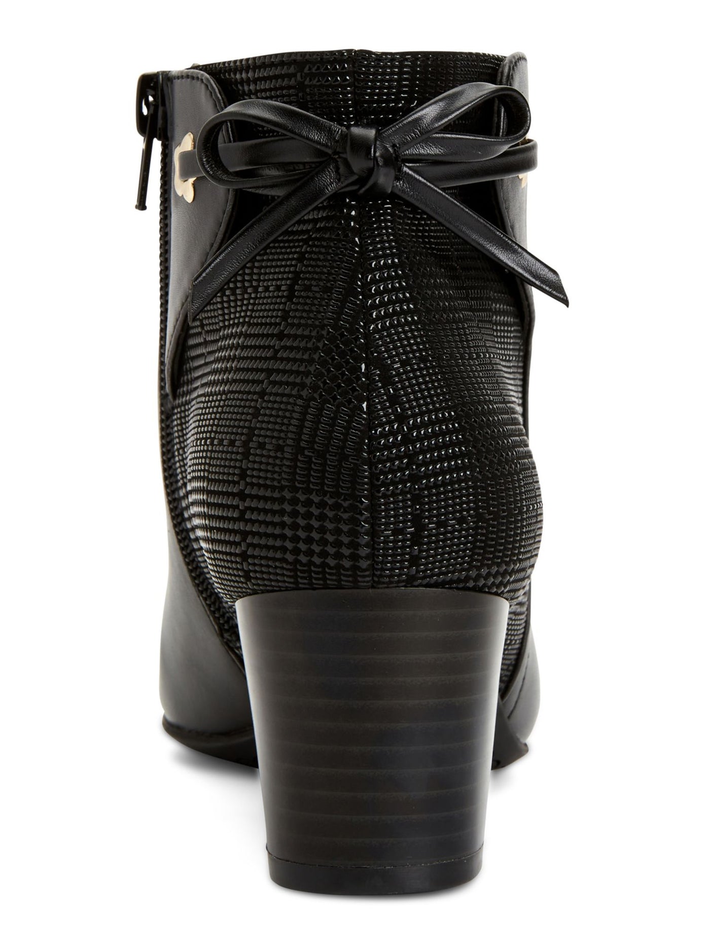 CHARTER CLUB Womens Black Tie Back Non-Slip Round Toe Stacked Heel Zip-Up Dress Booties 6.5