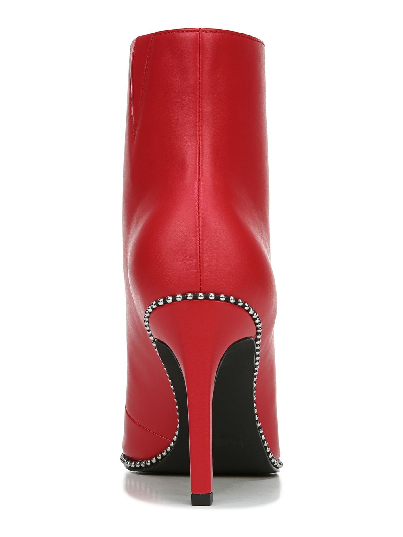 BAR III Womens Red Studded Ball Chain Front Zip Closure Ring Pull Cushioned Briget Pointed Toe Stiletto Zip-Up Booties 5 M