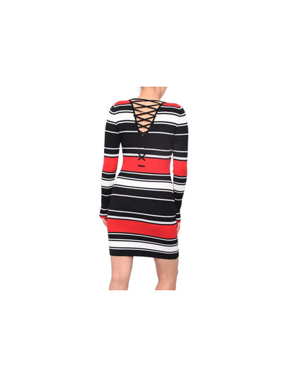 PLANET GOLD Womens Black Long Sleeve Short Body Con Dress L