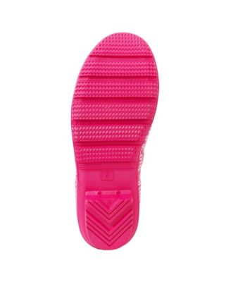 JUICY COUTURE Womens Pink Logo Waterproof Comfort Totally Round Toe Block Heel Slip On Rain Boots M