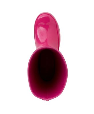 JUICY COUTURE Womens Pink Logo Waterproof Comfort Totally Round Toe Block Heel Slip On Rain Boots 7 M