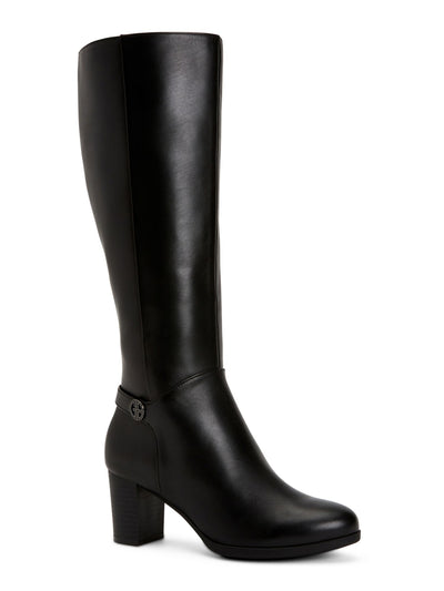 GIANI BERNINI Womens Black Slip Resistant Comfort Adonnys Round Toe Block Heel Zip-Up Leather Dress Boots 5.5 M