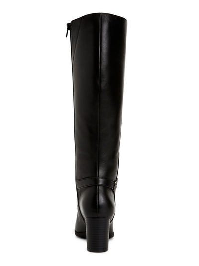 GIANI BERNINI Womens Black Slip Resistant Comfort Adonnys Round Toe Block Heel Zip-Up Leather Dress Boots 5.5 M