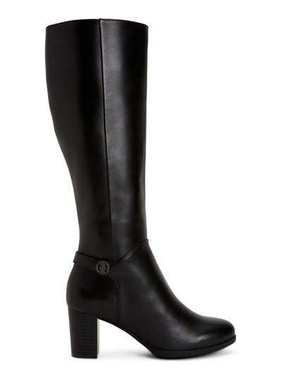 GIANI BERNINI Womens Black Slip Resistant Comfort Adonnys Round Toe Block Heel Zip-Up Leather Dress Boots 8.5 M