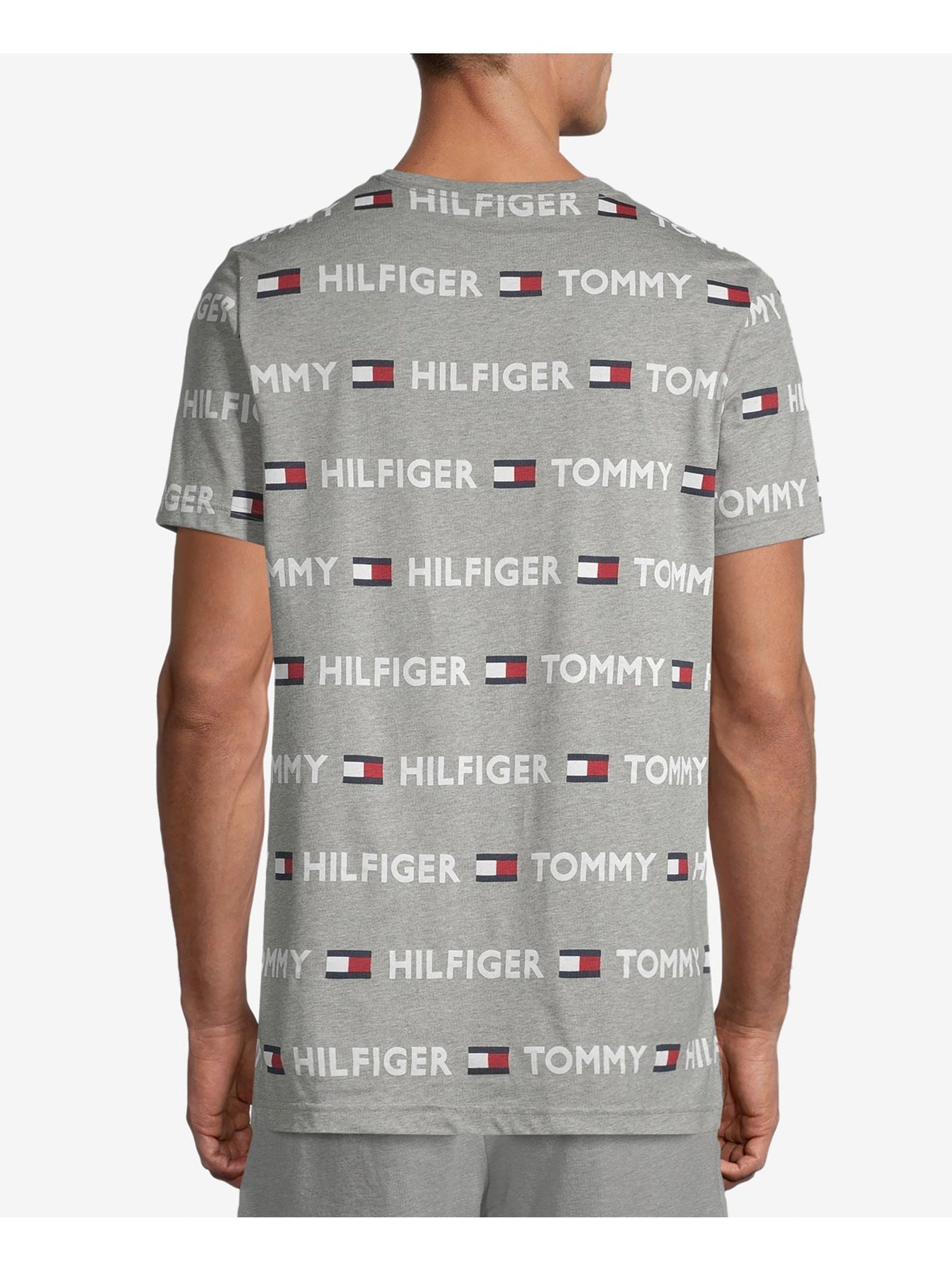 TOMMY HILFIGER Mens Gray Logo Graphic T-Shirt L