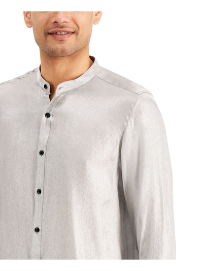 INC Mens Gray Classic Fit Button Down Casual Shirt XL
