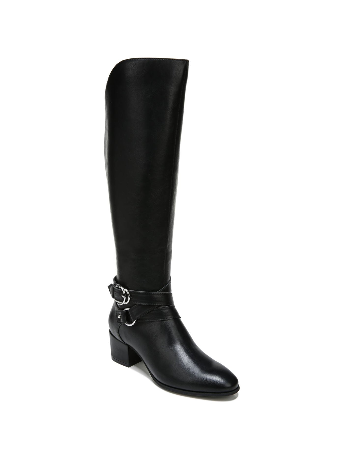 LIFE STRIDE Womens Black Decorative Metallic Hardware Cushioned Buckle Accent Oakley Almond Toe Block Heel Zip-Up Boots Shoes 7.5 W