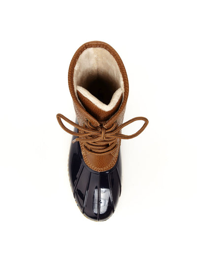 JBU BY JAMBU Womens Navy Waterproof Maplewood Round Toe Lace-Up Duck Boots 9 M