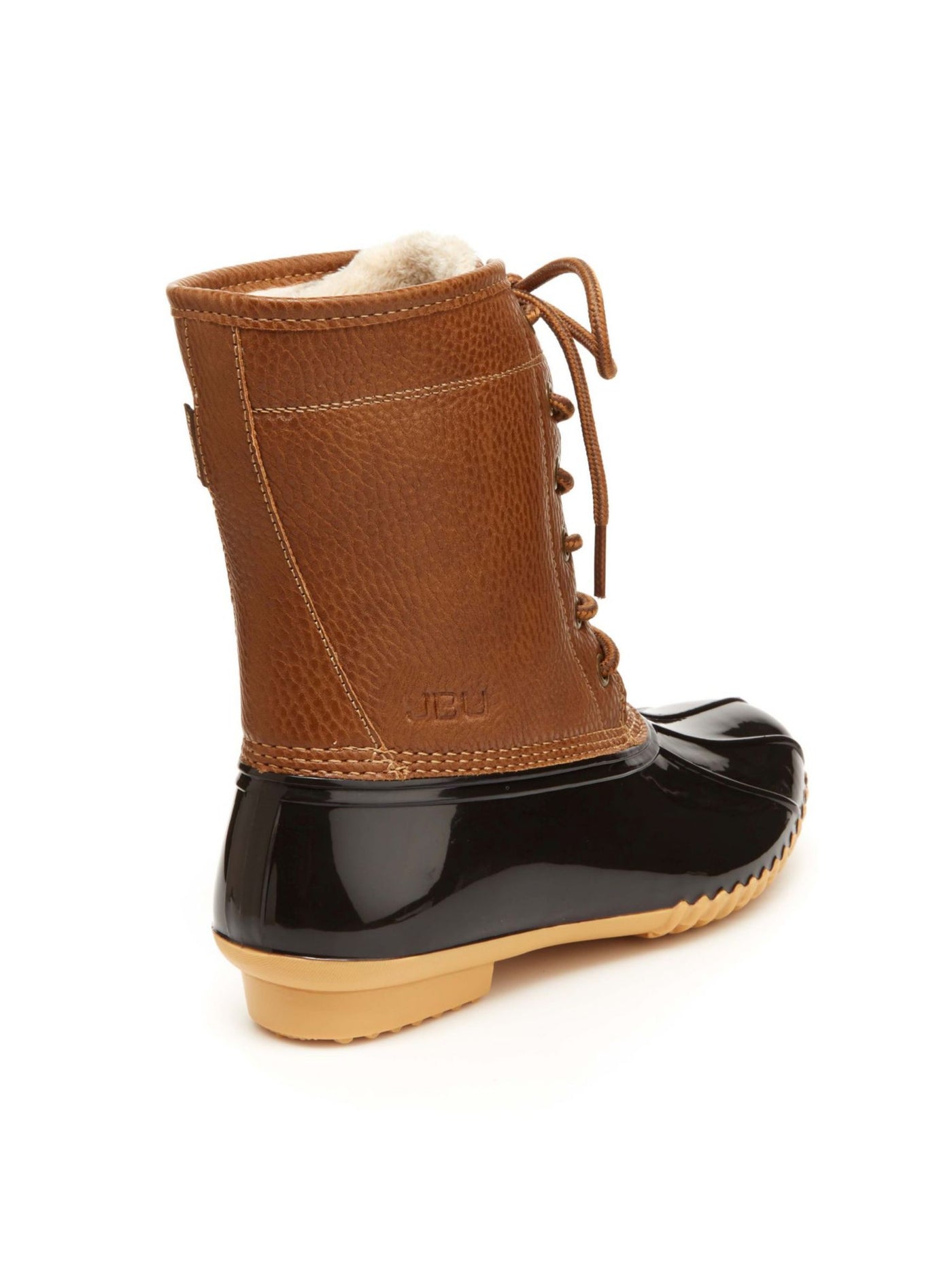 JBU BY JAMBU Womens Brown Water Resistant Maplewood Round Toe Lace-Up Leather Duck Boots 9.5 M