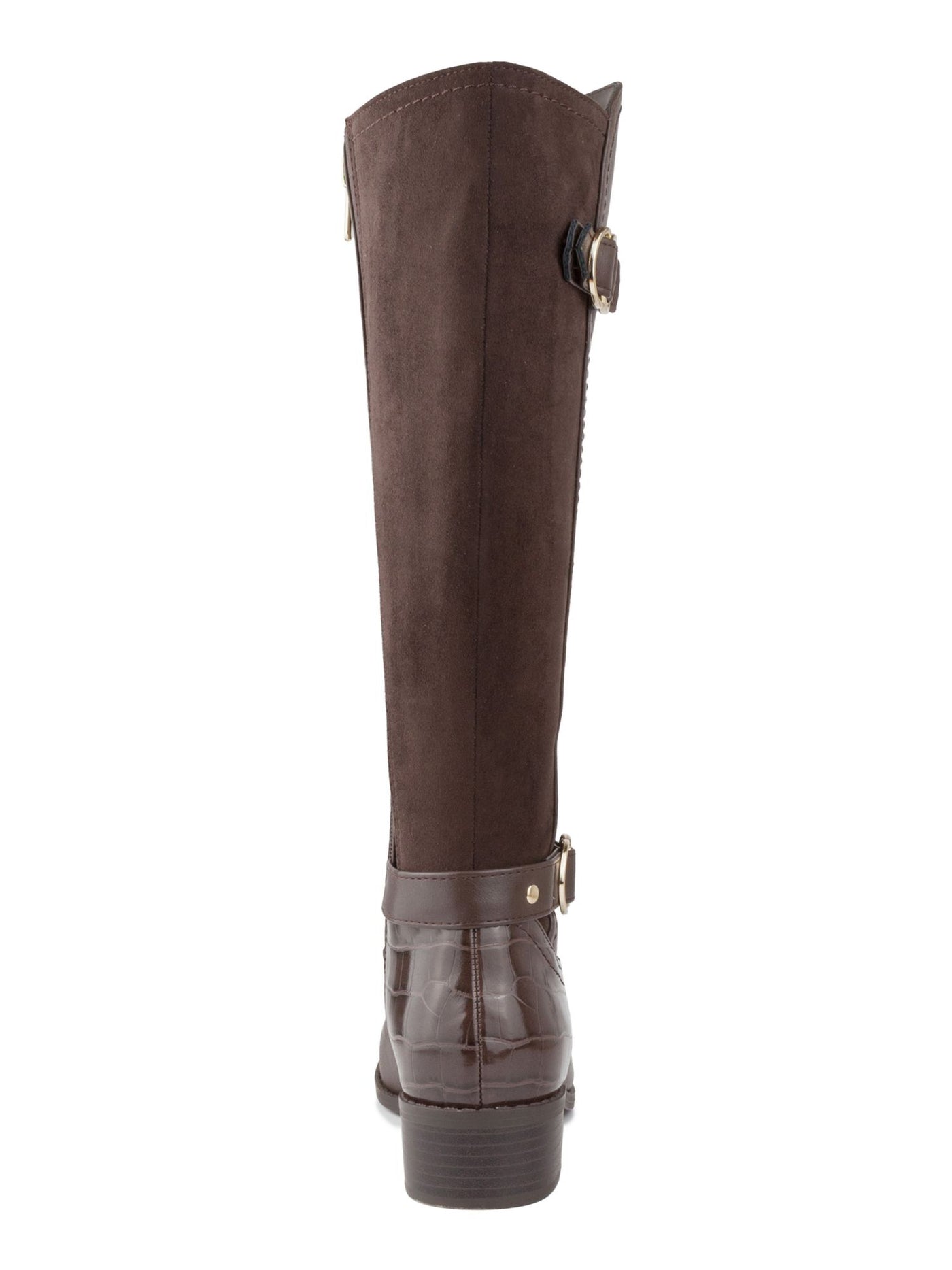 KAREN SCOTT Womens Brown Almond Toe Block Heel Zip-Up Riding Boot 8.5 M WC