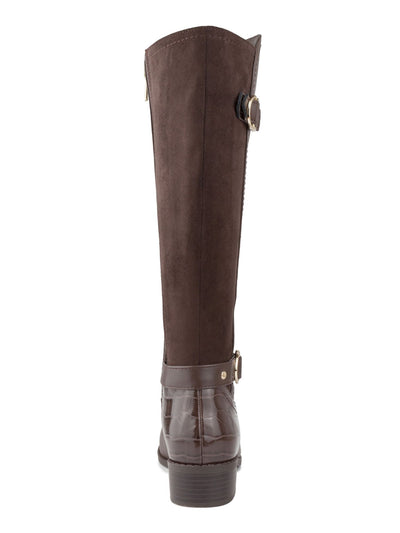 KAREN SCOTT Womens Brown Almond Toe Block Heel Zip-Up Riding Boot 8.5 M WC