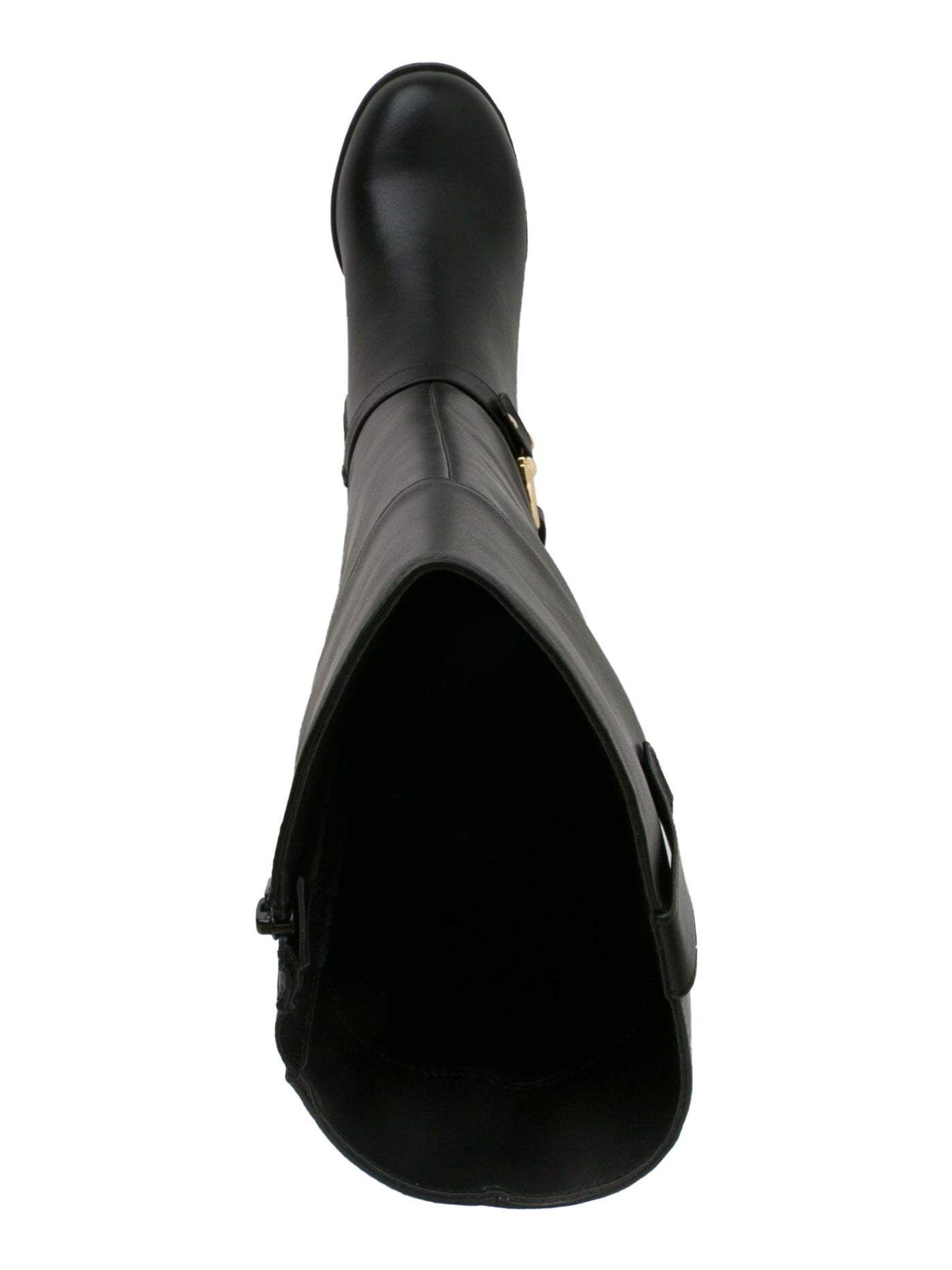 KAREN SCOTT Womens Black Croc Harness Straps Ring Hardware Wide Calf Comfort Vickyy Almond Toe Block Heel Zip-Up Riding Boot 8.5 W XWC
