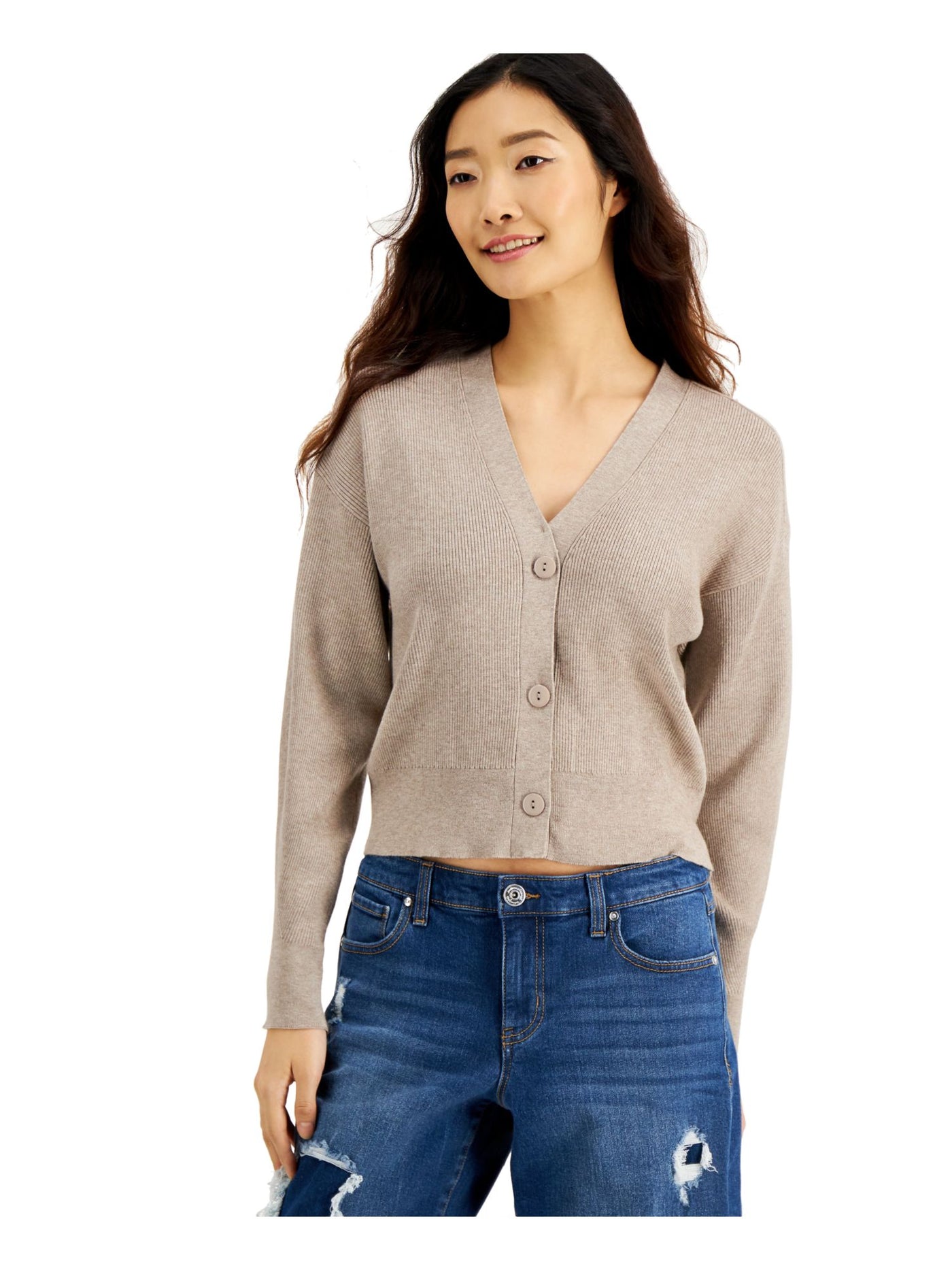 INC Womens Long Sleeve Open Cardigan Button Up Sweater