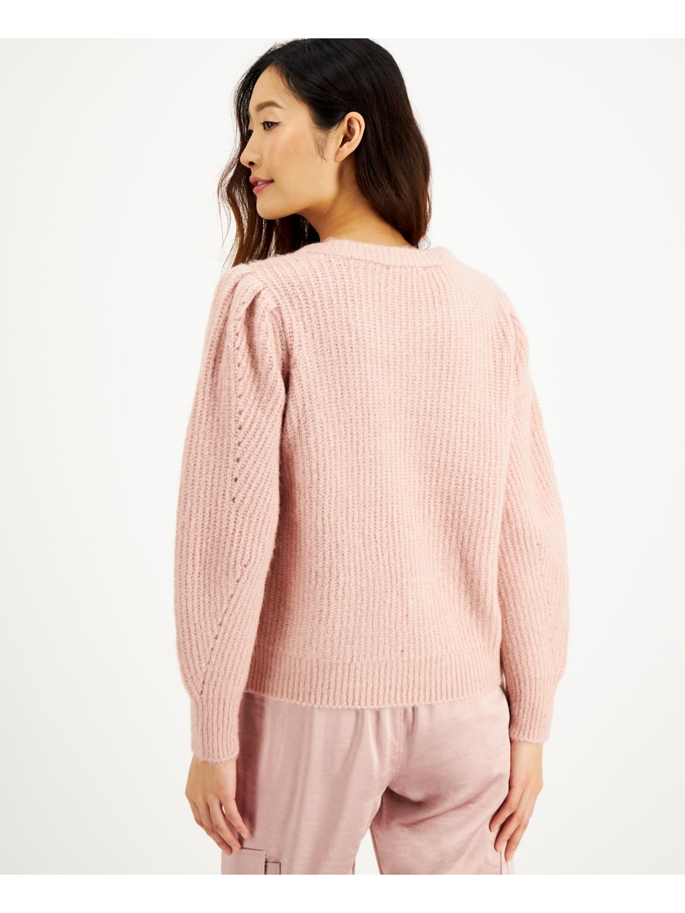 INC Womens Long Sleeve Jewel Neck Sweater
