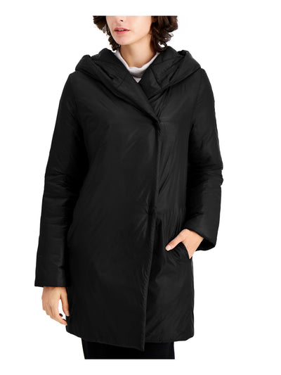 EILEEN FISHER Womens Black Pocketed Hooded Winter Jacket Coat XL