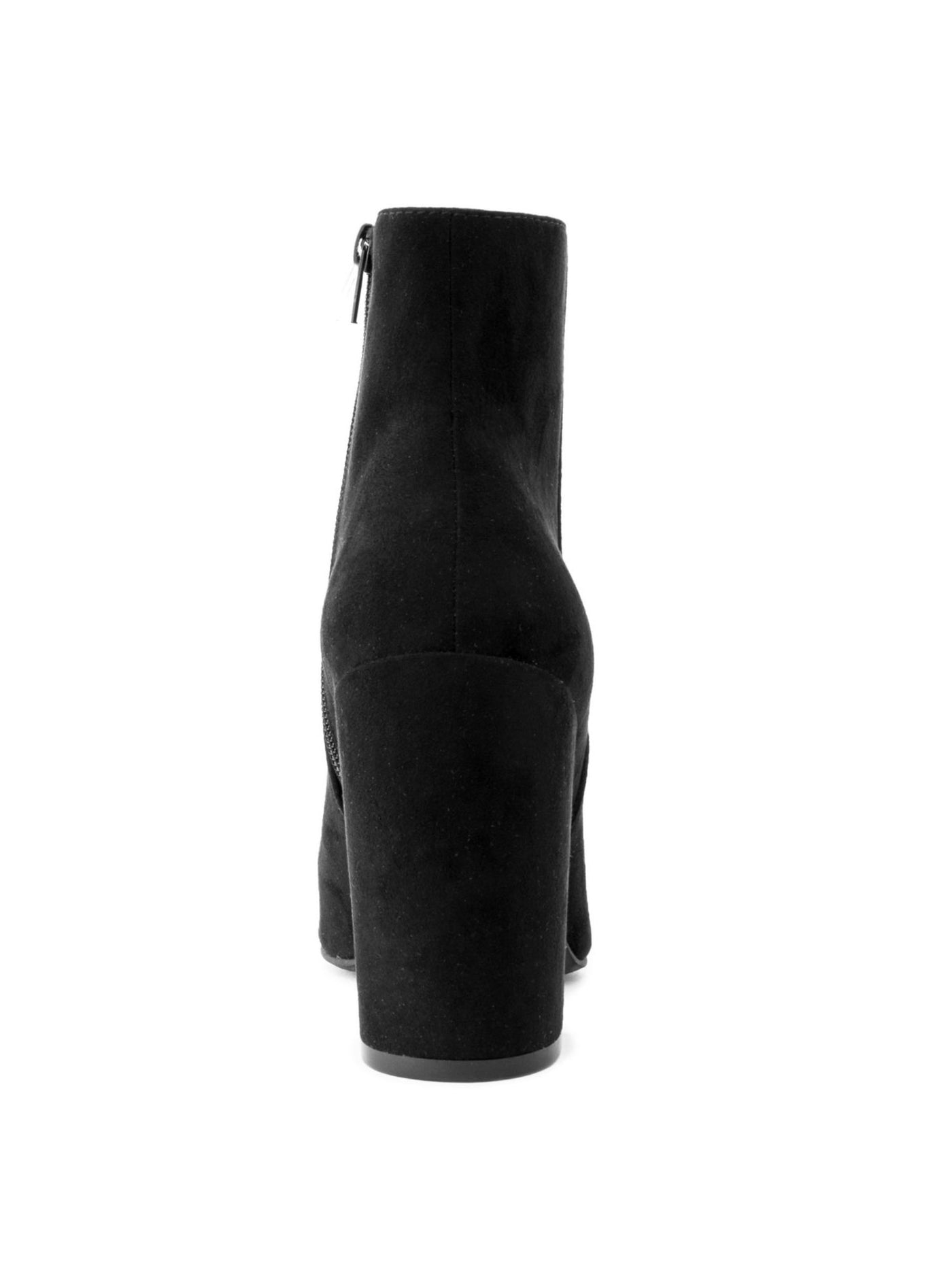 SUGAR Womens Black Comfort Evvie Pointed Toe Block Heel Zip-Up Booties 8 M