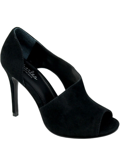 CHARLES BY CHARLES DAVID Womens Black Dorsay Padded Raile Round Toe Stiletto Slip On Dress Sandals Shoes 5 M