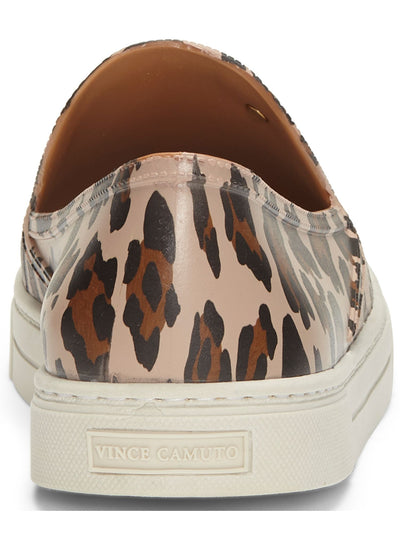 VINCE CAMUTO Womens Leopard Beige Animal Print Padded Marjetta Round Toe Slip On Athletic Sneakers Shoes 7.5