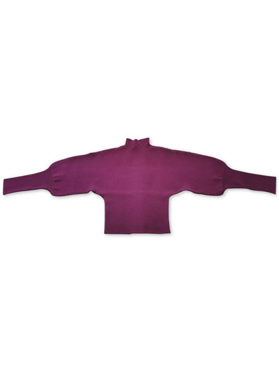 BAR III Womens Purple Textured Knit Dolman Sleeve Crop Top Sweater S