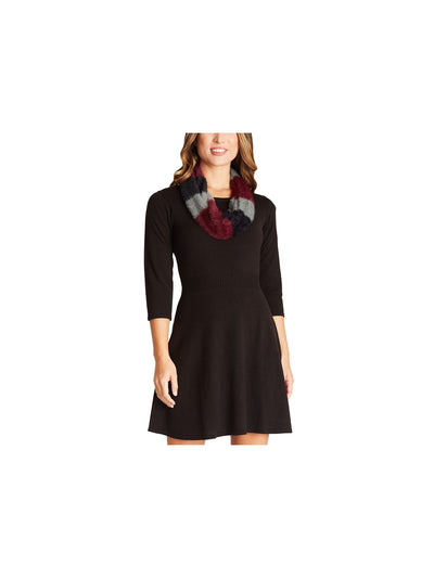 BCX Womens 3/4 Sleeve Crew Neck w/ Cowl Short Fit + Flare Dress