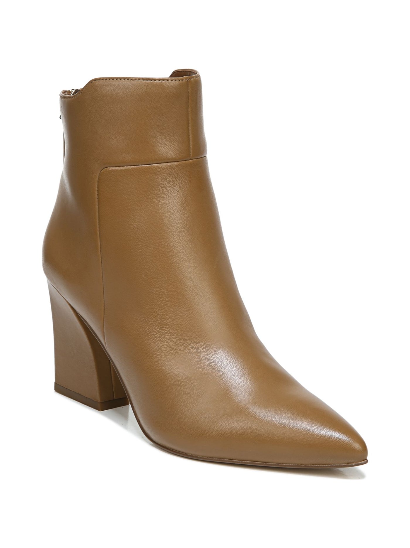 FRANCO SARTO Womens Brown Comfort Venture Pointed Toe Block Heel Zip-Up Leather Booties 7.5 M