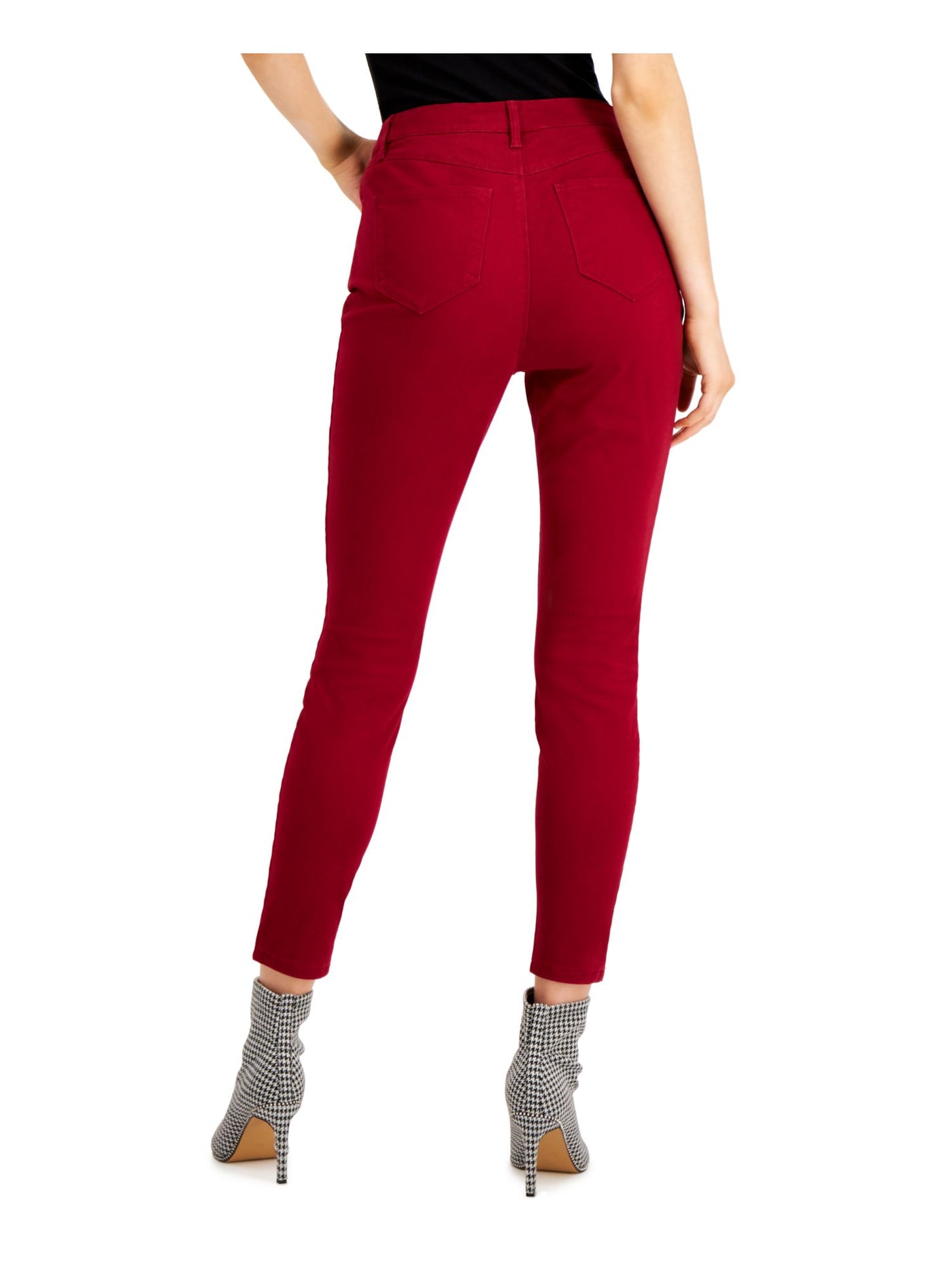 BAR III Womens Burgundy Zippered Skinny Pants 0