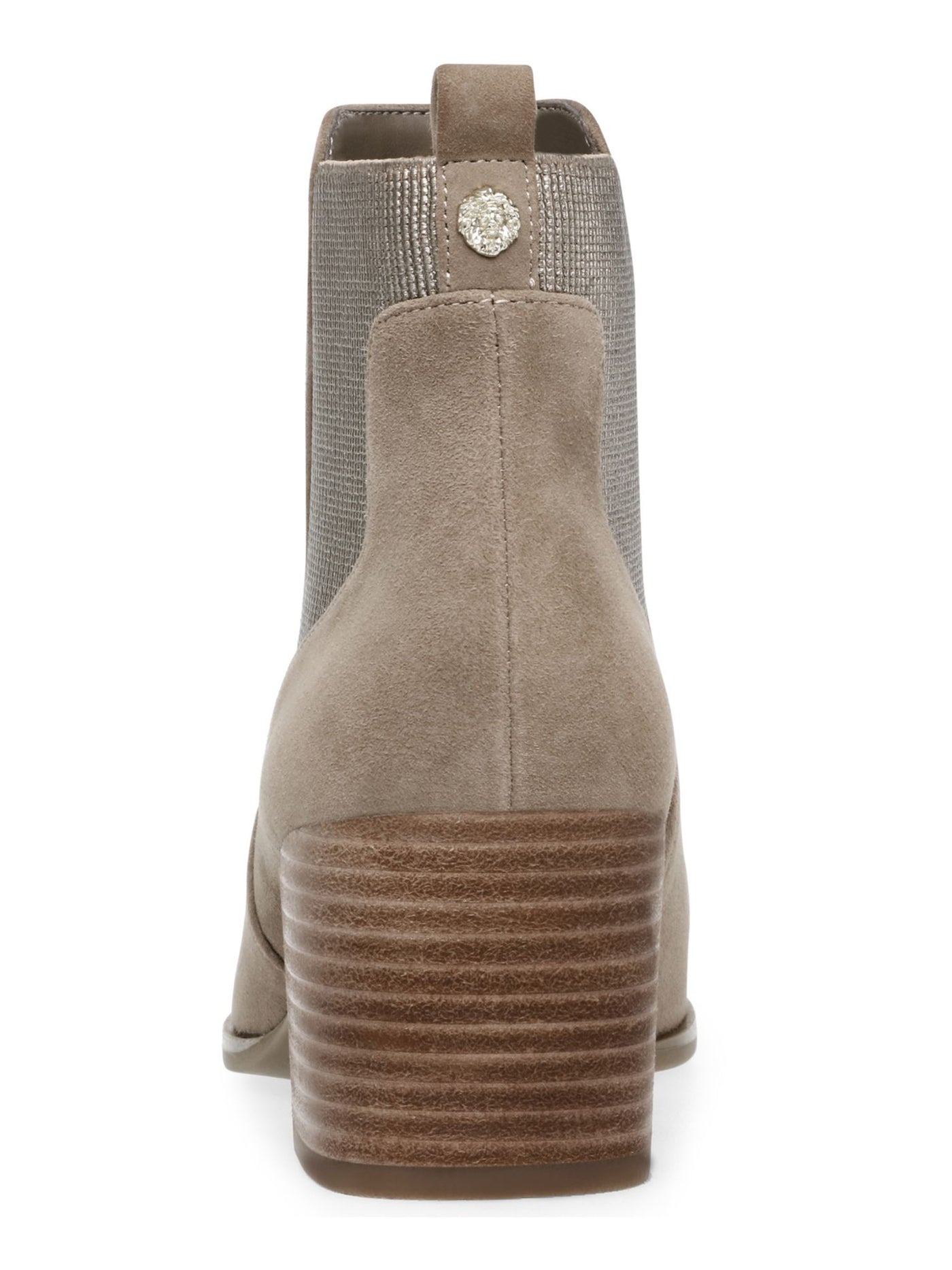 ANNE KLEIN Womens Beige Chelsea Goring At Sides Comfort Breathable Cushioned Parson Square Toe Block Heel Booties 10 M