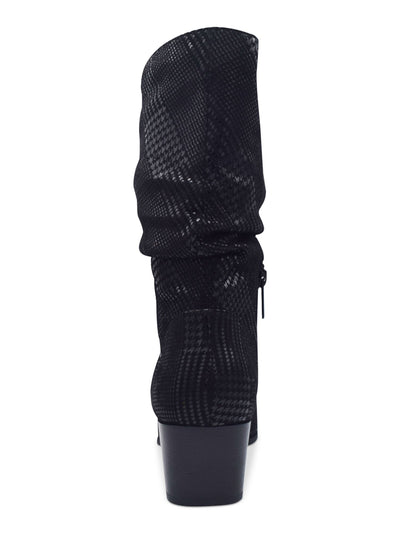 IMPO Womens Black Stretch Almond Toe Block Heel Zip-Up Dress Slouch 8.5