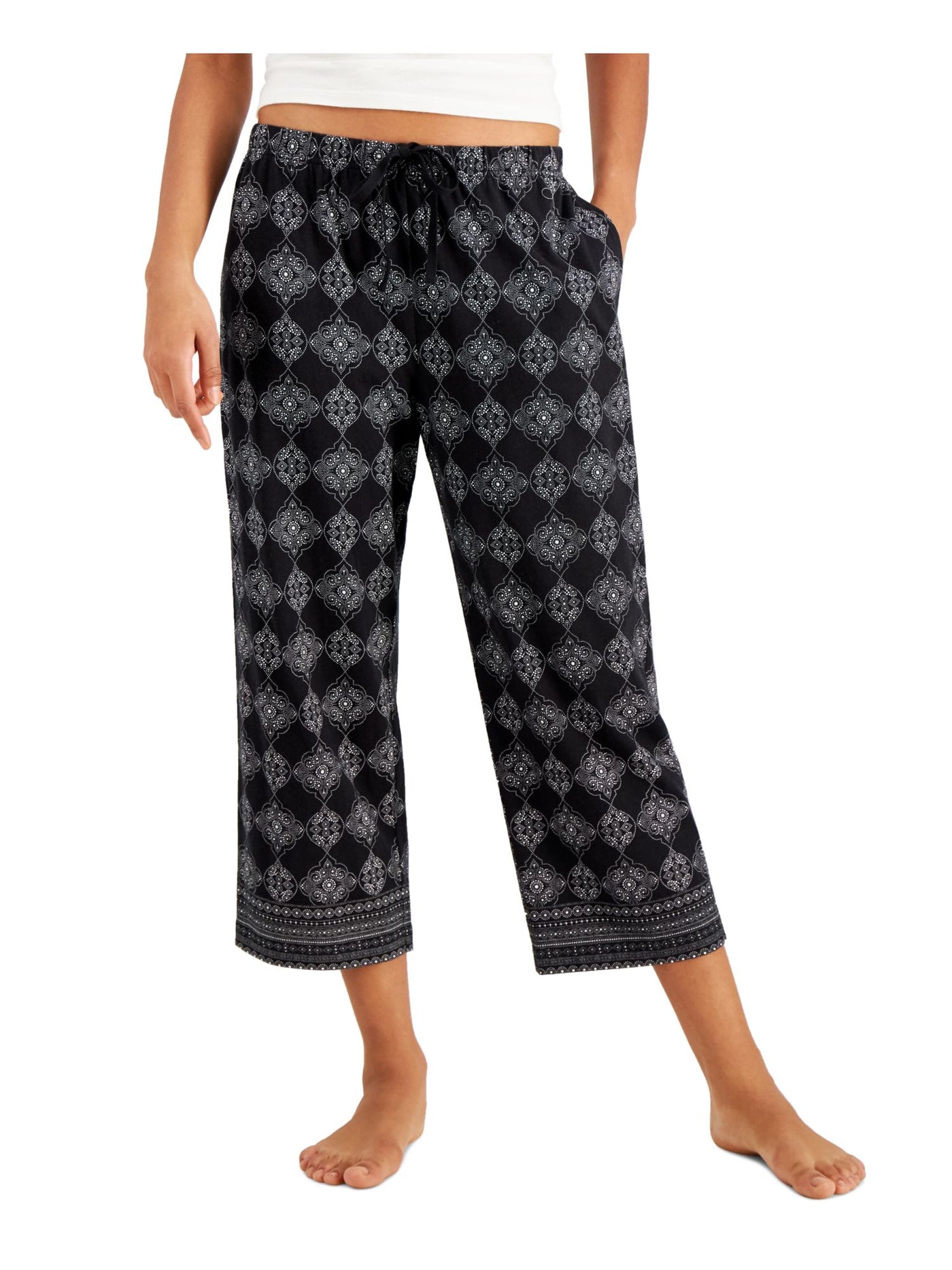 CHARTER CLUB INTIMATES Intimates Black Cropped Sleep Pants S