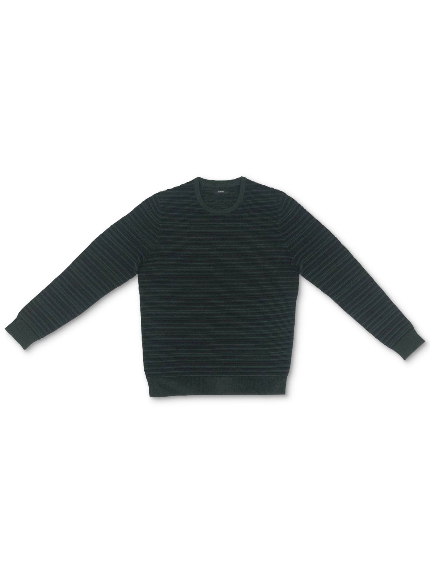 ALFANI Mens Green Striped Crew Neck Classic Fit Cotton Pullover Sweater XL