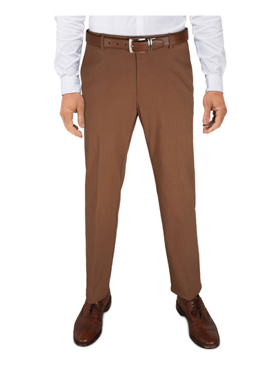 TOMMY HILFIGER Mens Brown Straight Fit Stretch Pants W33/ L30