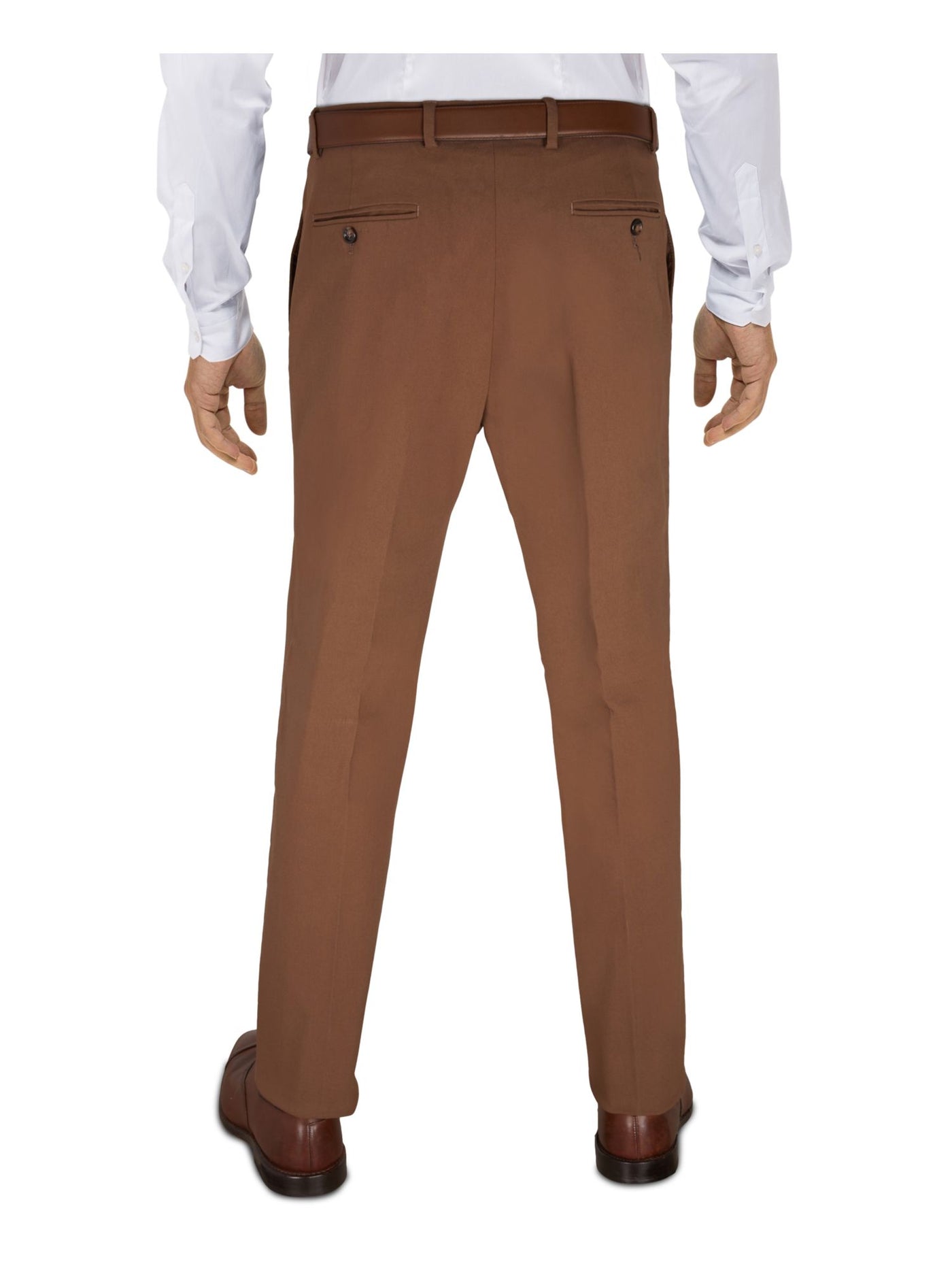 TOMMY HILFIGER Mens Brown Straight Fit Stretch Pants W33/ L30
