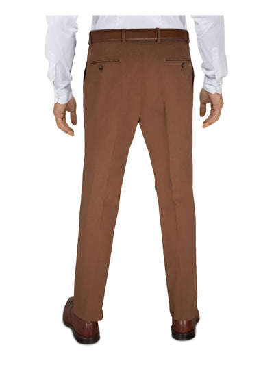 TOMMY HILFIGER Mens Brown Straight Fit Stretch Pants W33/ L30