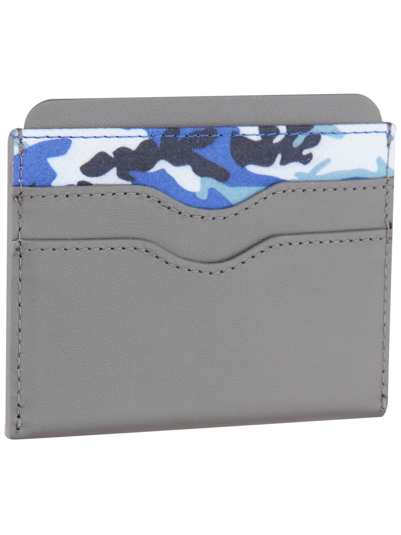 BESPOKE Men's Gray Color Block Leather Card Holder